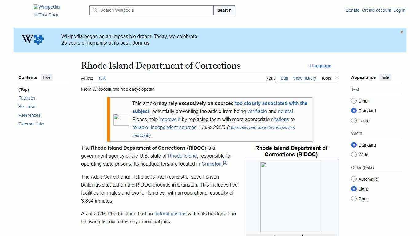 Rhode Island Department of Corrections - Wikipedia